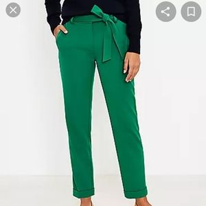 Green Tie Waist Crop Pants Curvy 10